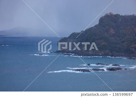 Rough seas and a cold, snowy day Rough seas and a cold, snowy day 136599697
