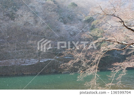 大井江的雪景 136599704