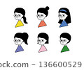 Illustration set of children wearing glasses 136600529