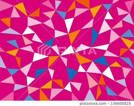 Geometric pattern, triangles, colorful, pink, orange, white Geometric pattern, triangles, colorful, pink, orange, white 136600828