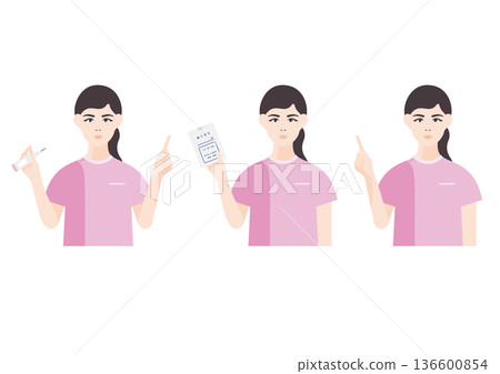 Nurse illustration material set (upper body) Nurse illustration material set (upper body) 136600854