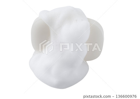 White bar soap and bubbles on transparent background (png) White bar soap and bubbles on transparent background (png) 136600976