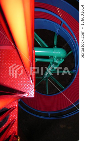 Red and blue slide spiral staircase smartphone wallpaper 9 to 16 136601014