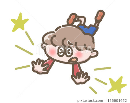 描繪兒童墜落的插圖 136601652