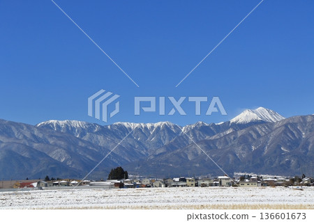 Snow Azumino and North Alps Snow Azumino and North Alps 136601673