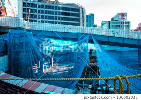 Shinjuku Station West Exit Underground Rotary Demolition Work Underway 2026.01 Light Color 136602033