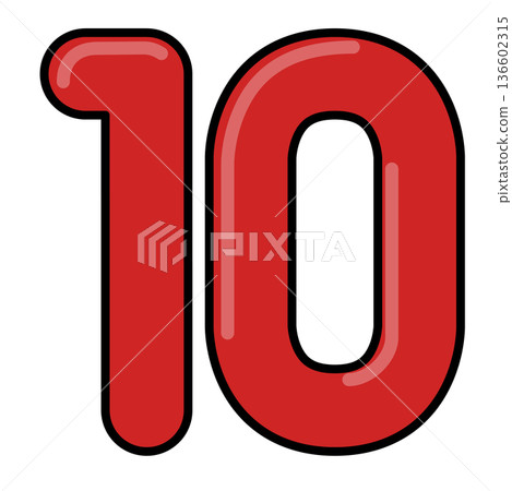 可愛又時髦的數字「10」插畫 136602315