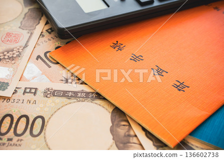 Pension notebook and money Pension notebook and money 136602738