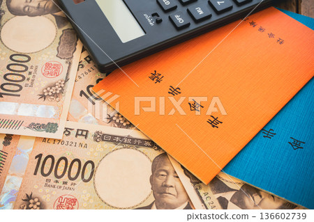 Pension notebook and money Pension notebook and money 136602739