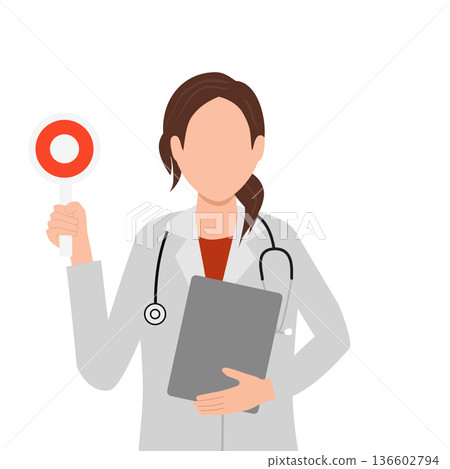 A woman in a white coat 136602794