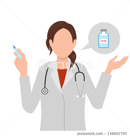 A woman in a white coat 136602795