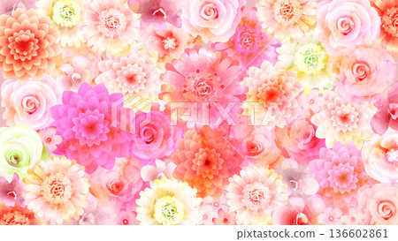 粉紅色花卉背景 136602861