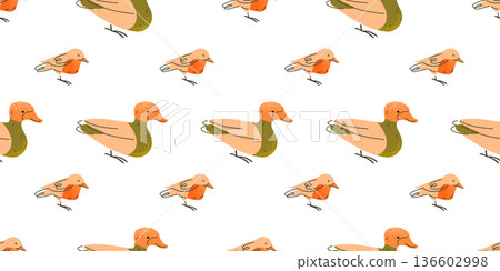 Duck And Bird Seamless Pattern Duck And Bird Seamless Pattern 136602998