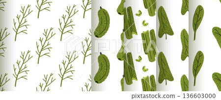 Green Vegetable Pattern Collection Set Green Vegetable Pattern Collection Set 136603000