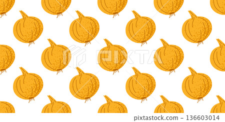Yellow Onion Seamless Food Pattern 136603014