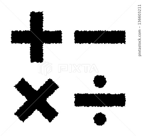 手繪風格的算術運算和公式 手繪風格的算術運算和公式 136603211