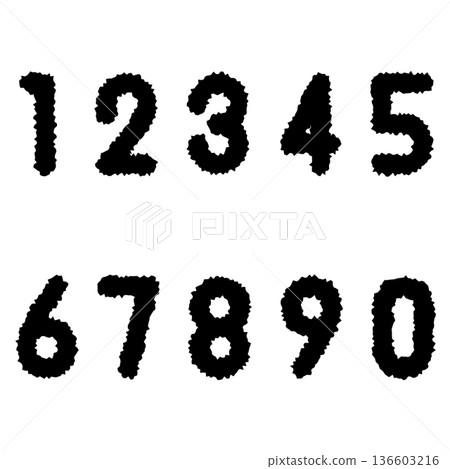 Handwritten pop numbers Handwritten pop numbers 136603216