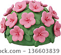 3D illustration of pink azaleas in full bloom, spring landscape or gardening image 136603839