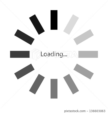 向量圖，由排列成圓形的粗單色漸層矩形組成的裝載標記。 136603863