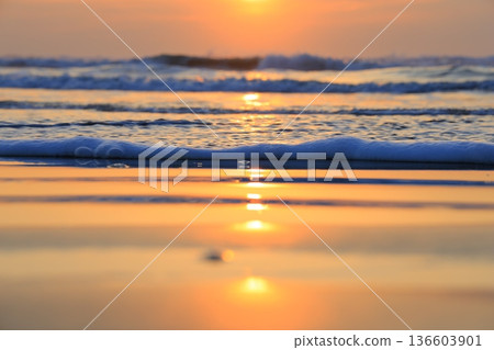 beautiful beach sunrise beautiful beach sunrise 136603901