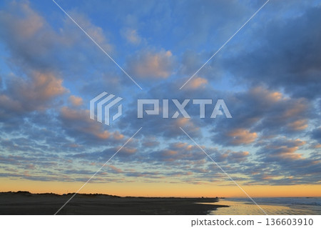 beautiful beach sunrise beautiful beach sunrise 136603910
