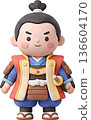 3D clay-style illustration of a May doll boy, an image of Boy's Day or Children's Day 136604170