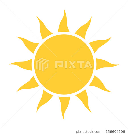 Yellow sun icon Yellow sun icon 136604206