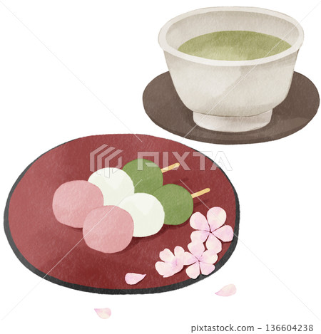 Watercolor-style three-colored dumplings | Spring Japanese sweets, cherry blossoms, cherry blossom viewing, skewers of dumplings, Japanese sweets Watercolor-style three-colored dumplings | Spring Japanese sweets, cherry blossoms, cherry blossom viewing, skewers of dumplings, Japanese sweets 136604238