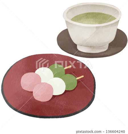 Watercolor-style three-colored dumplings | Spring Japanese sweets, cherry blossoms, cherry blossom viewing, skewers of dumplings, Japanese sweets Watercolor-style three-colored dumplings | Spring Japanese sweets, cherry blossoms, cherry blossom viewing, skewers of dumplings, Japanese sweets 136604240