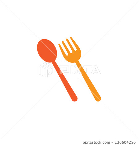 fork and spoon vector 136604256