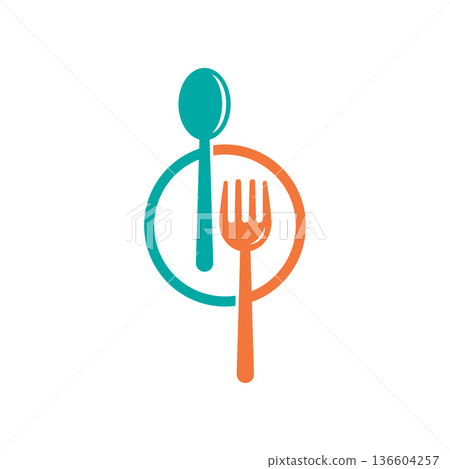 fork and spoon vector 136604257