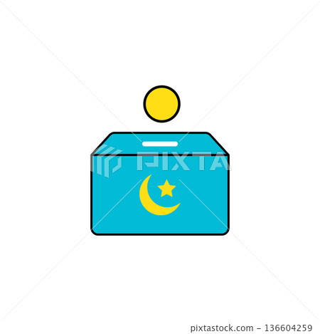 Donation box with a moon and star Donation box with a moon and star 136604259