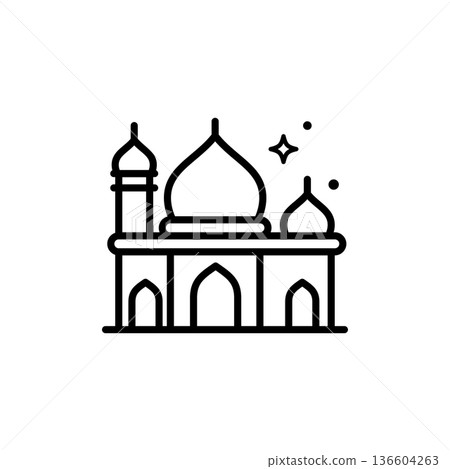 Mosque Islamic logo icon Mosque Islamic logo icon 136604263