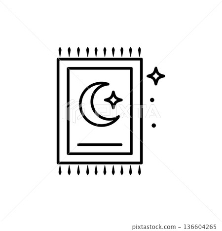Prayer mat or rug icon 136604265