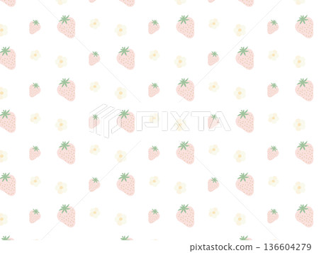 可愛的草莓背景素材 可愛的草莓背景素材 136604279