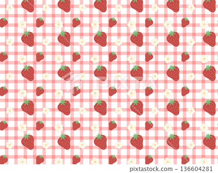 可愛的草莓背景素材 136604281
