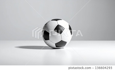 簡單的足球，沒有人，白色背景 136604293