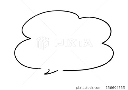 Pen handwritten speech bubble _ black 136604335
