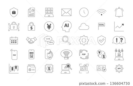 金融科技圖標集 136604730