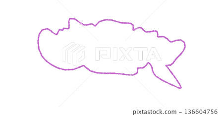 Hand drawn speech bubble with crayon outline and round squiggle contour. This sketch balloon gives a chat message look, ideal for playful communication designs and creative social media posts, purple Hand drawn speech bubble with crayon outline and round squiggle contour. This sketch balloon gives a chat message look, ideal for playful communication designs and creative social media posts, purple 136604756