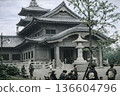 Old photo of the Tokyo Metropolitan Memorial Hall (Earthquake Memorial Hall) from 1932 (black and white photo colorized using AI) 136604796