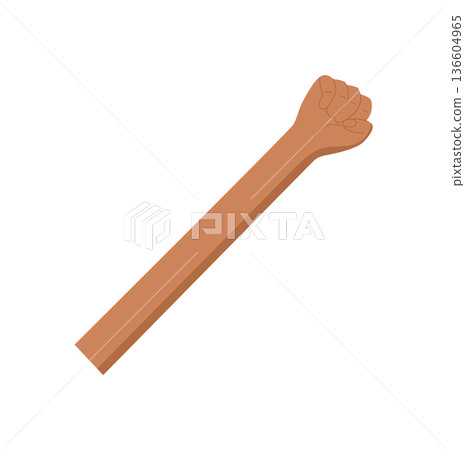 Black fist hand in flat cartoon graphic style. Arm gesture showing number five with bare hand isolated on white. Signal concept, professional flat design, isolated graphic element. Black fist hand in flat cartoon graphic style. Arm gesture showing number five with bare hand isolated on white. Signal concept, professional flat design, isolated graphic element. 136604965