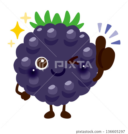 Blackberry character illustration giving a thumbs up 136605297