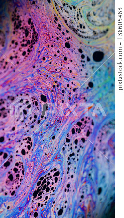 Rainbow oil blur. Gradient paint drop. Neon color fizz emulsion texture. Purple blue pink abstract pigment art curl mix background. Rainbow oil blur. Gradient paint drop. Neon color fizz emulsion texture. Purple blue pink abstract pigment art curl mix background. 136605463