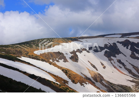 山坡上仍殘留著積雪 136605566
