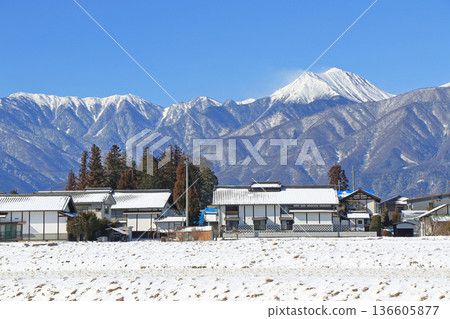 Snow Azumino and North Alps Snow Azumino and North Alps 136605877