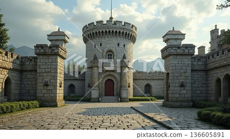 A palace with many towers A palace with many towers 136605891