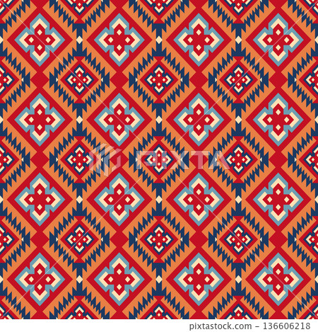 seamless pattern of abstract geometric shapes 136606218