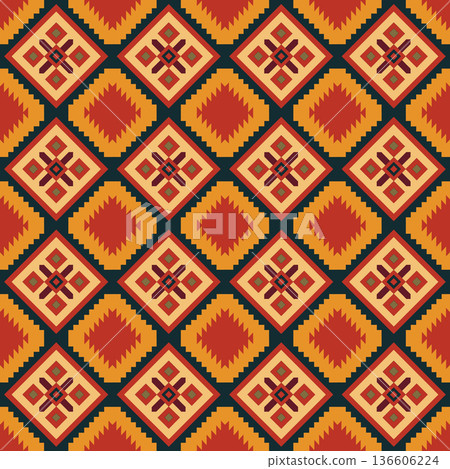seamless pattern of abstract geometric shapes 136606224
