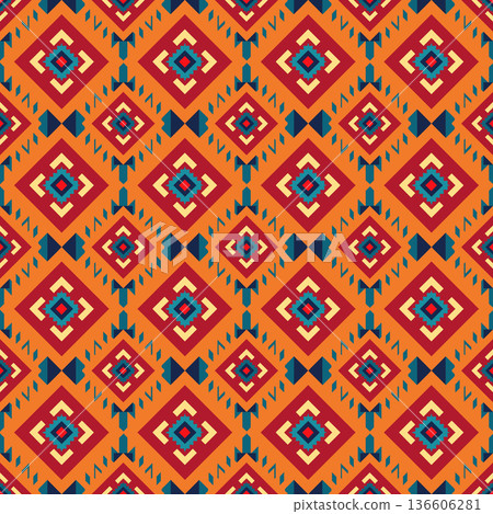 seamless pattern of abstract geometric shapes 136606281